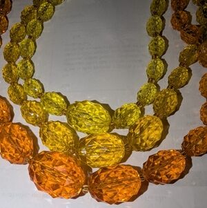 EVC WESTERN GERMANY 3 STRAND CHUNKY BEAD NECKLACE